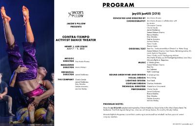 CONTRA-TIEMPO Activist Dance Theater Program 2021
