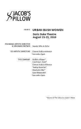 Urban Bush Women Program 2019