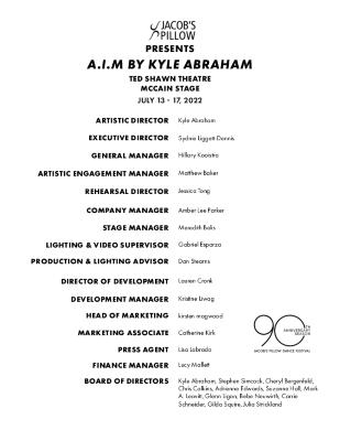 A.I.M by Kyle Abraham Program 2022