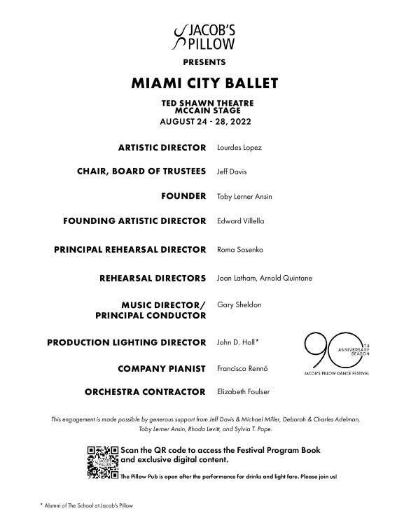 Miami City Ballet Program 2022