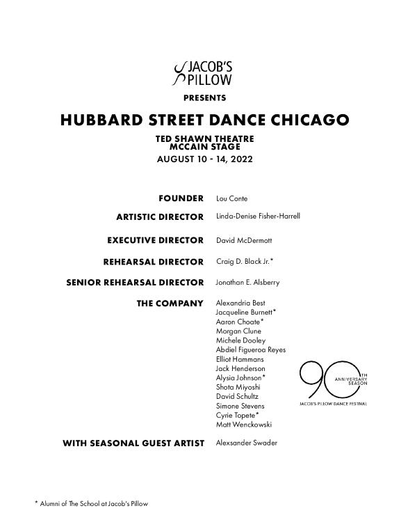 Hubbard Street Dance Chicago Program 2022