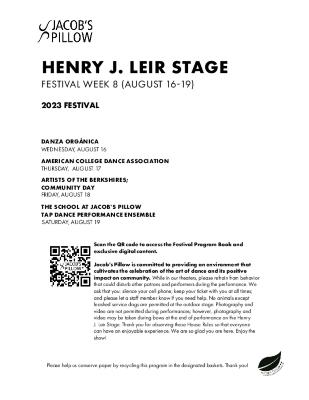 Henry J. Leir Performance Program Week 8 2023