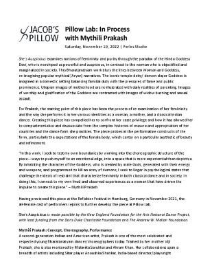 Mythili Prakash Pillow Lab Program 2022