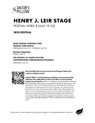 Henry J. Leir Performance Program Week 4 2023