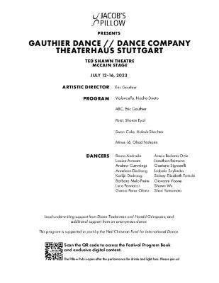 Gauthier Dance // Dance Company Theaterhaus Stuttgart Program 2023