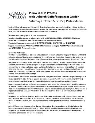 Deborah Goffe/Scapegoat Garden Pillow Lab Program 2022